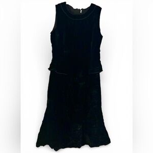Viscose Silk Blend Sleeveless Dress Black Size 4 Made in Italy